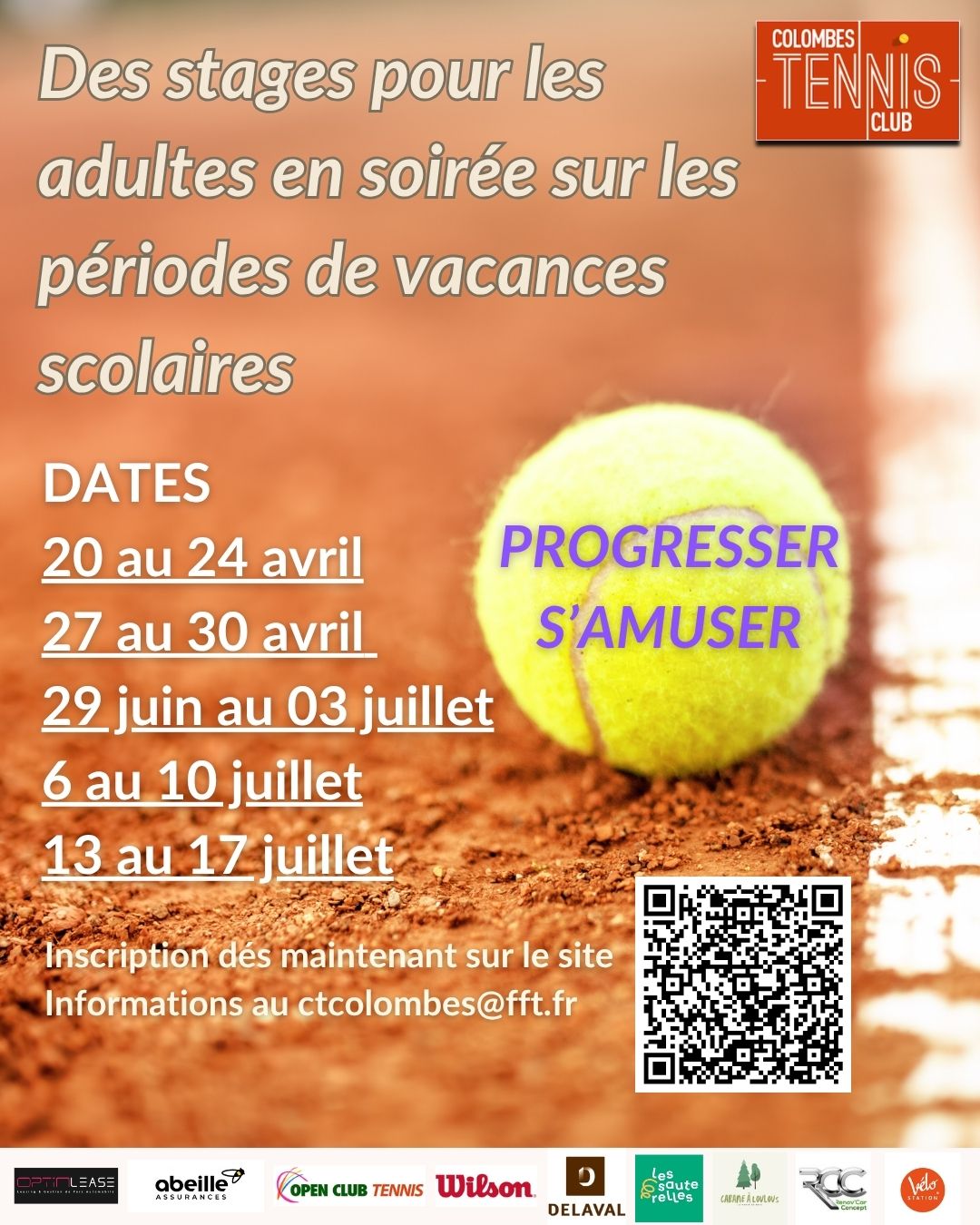 Des stages adultes toute la saison